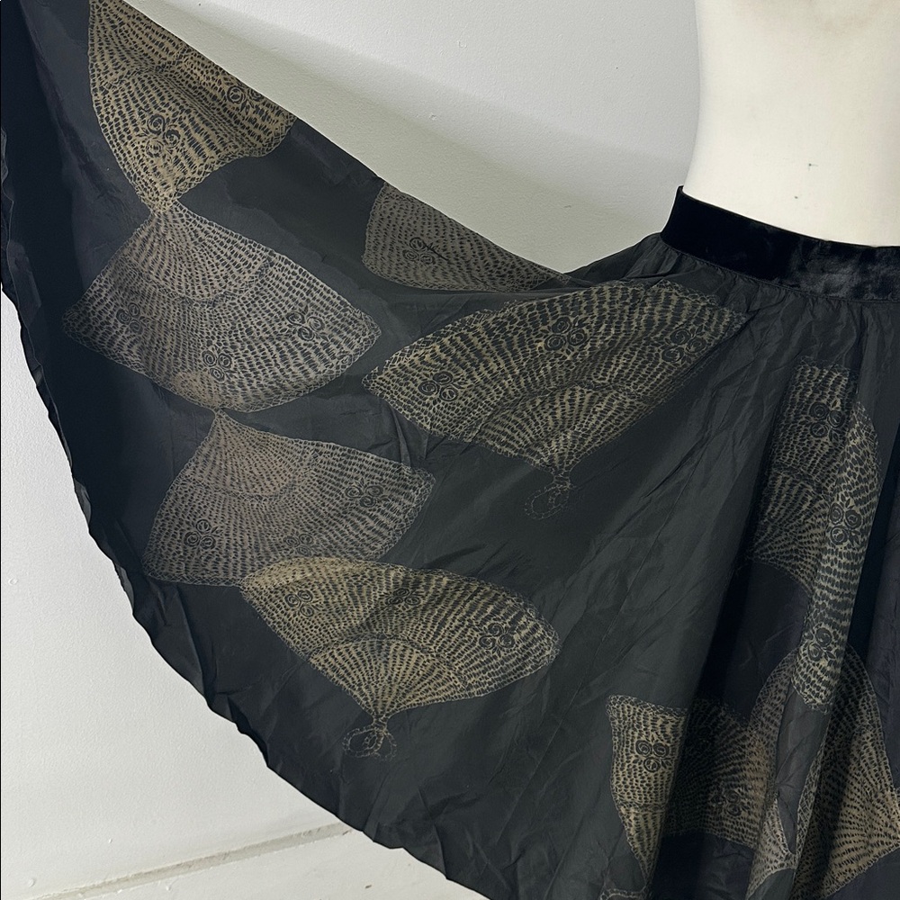 Antique Edwardian Era Rare Fan Print Circle Skirt - Picture 2 of 12